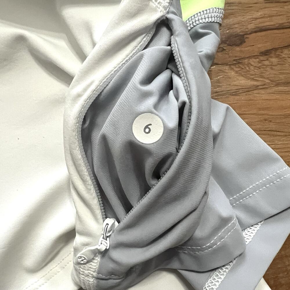 Lululemon Women Trail Bound Long Sleeve White Clear Mint Green Thumbhole Shirt 6 - Picture 6 of 10